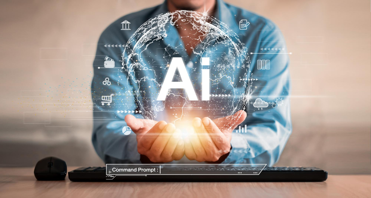 Man Using Technology Smart Robot Ai Artificial Intelligence By Enter Command Prompt Generates Something Ai Technology Artificial Intelligence