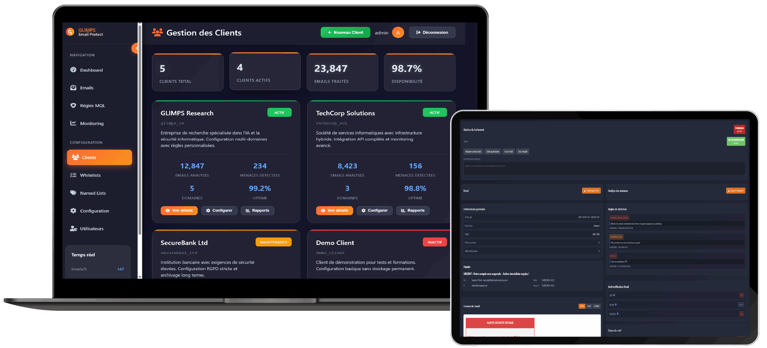 interface glimps email security