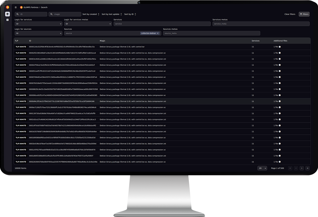 aperçu de l'interface de glimps fortress